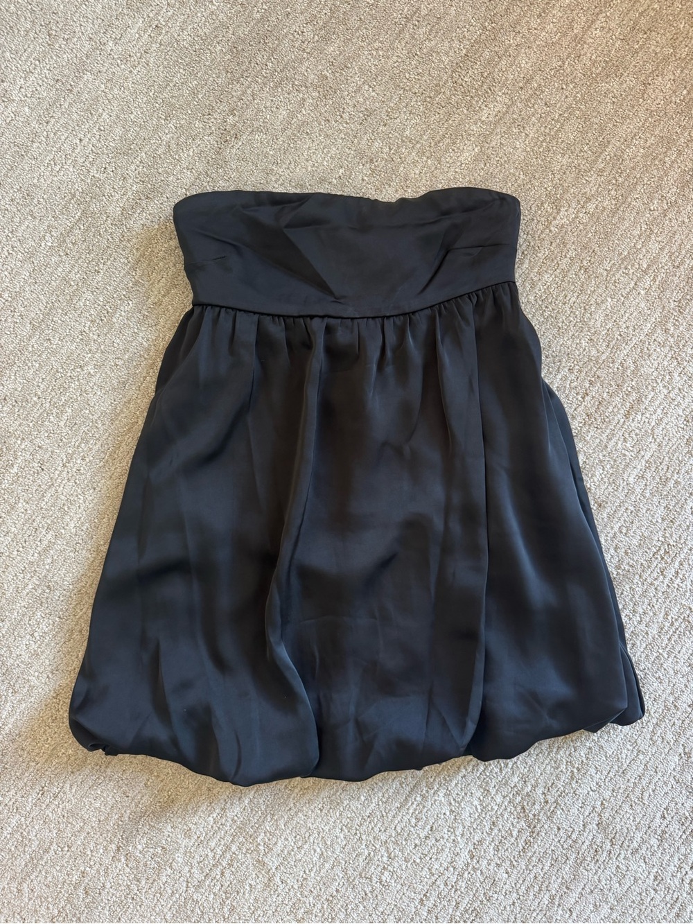 Nordstrom Strapless Black Bubble Hem Dress